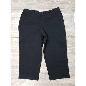 EUC Sejour Plus Women's Black Khaki Style Pants Size 16W Cotton Capri